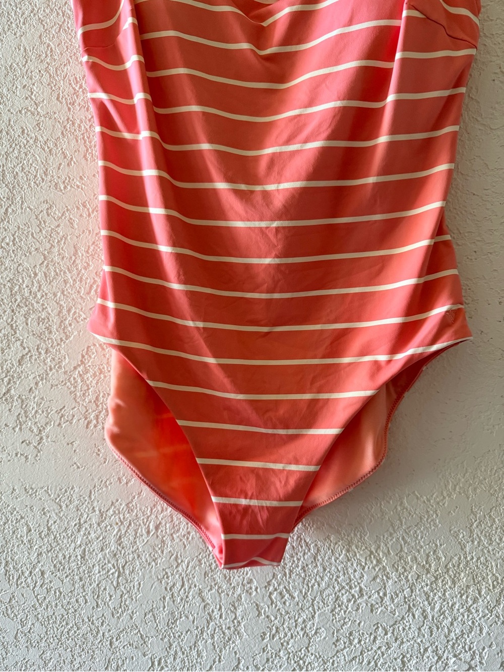 VINEYARD VINES One Piece Striped Pink White Square Neck Swimsuit Size Medium - Picture 3 of 11
